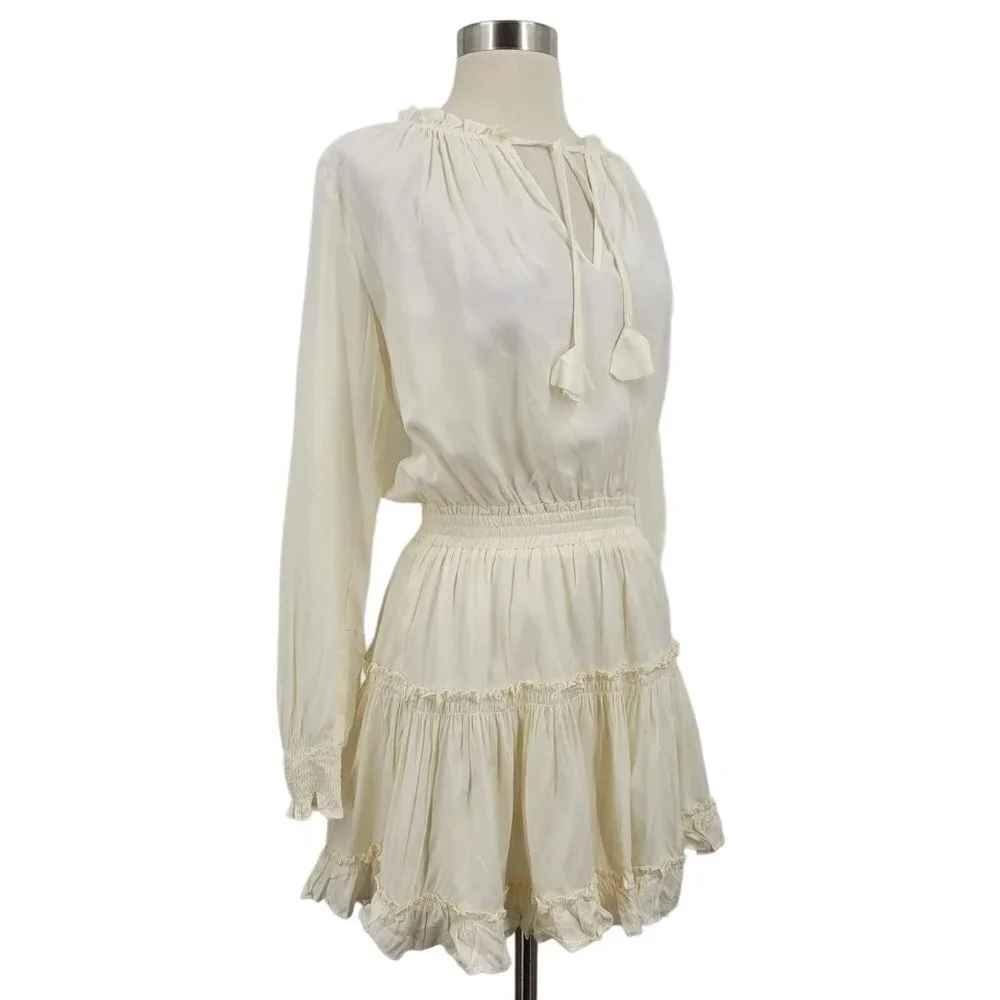 VICI Collection Smocked Long Sleeve Dress In Sweet Corn‎ Size XS NWT